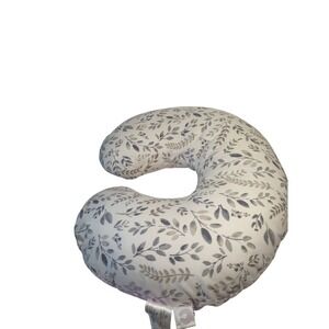 Boppy Original Nursing Pillow and Positioner Grey Botanical Leaf Slipcover